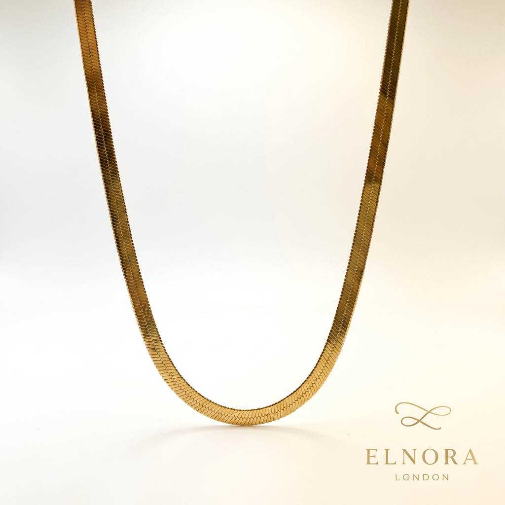 Luna Herringbone Chain Necklace