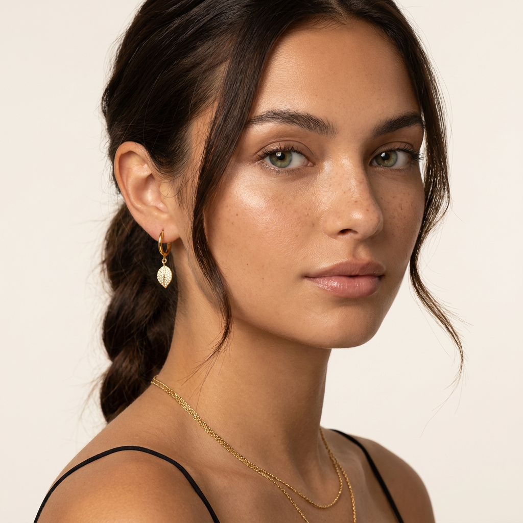 Sakura Leaf Hoops